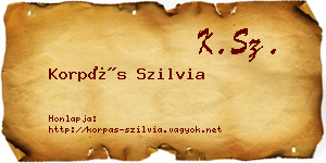 Korpás Szilvia névjegykártya