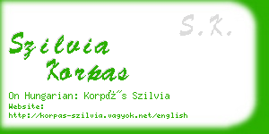 szilvia korpas business card